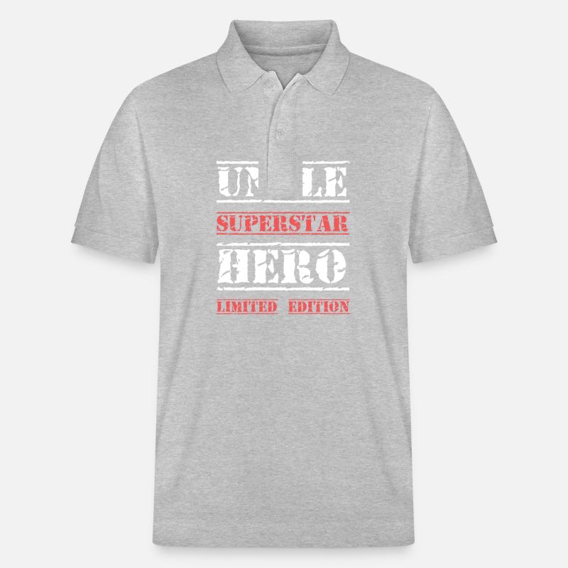 Bester Onkel Star Spruch - Stanley/Stella Unisex Bio-Poloshirt PREPSTER - Grau meliert