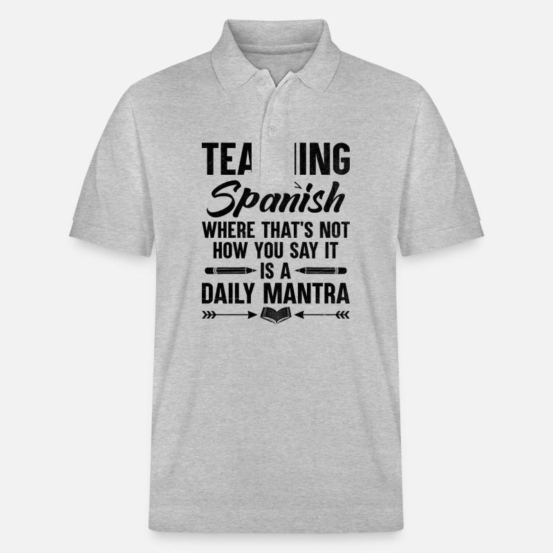 Fremdsprachenlehrer Schule Sprachlehrer - Stanley/Stella Unisex Bio-Poloshirt PREPSTER - Grau meliert