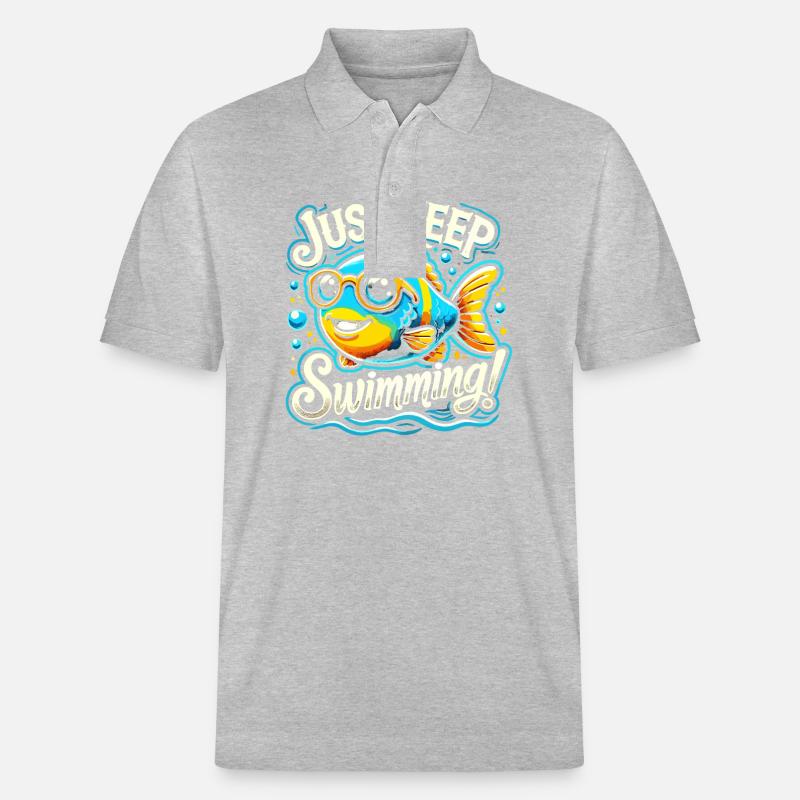 Einfach weiterschwimmen - Stanley/Stella Unisex Bio-Poloshirt PREPSTER - Grau meliert