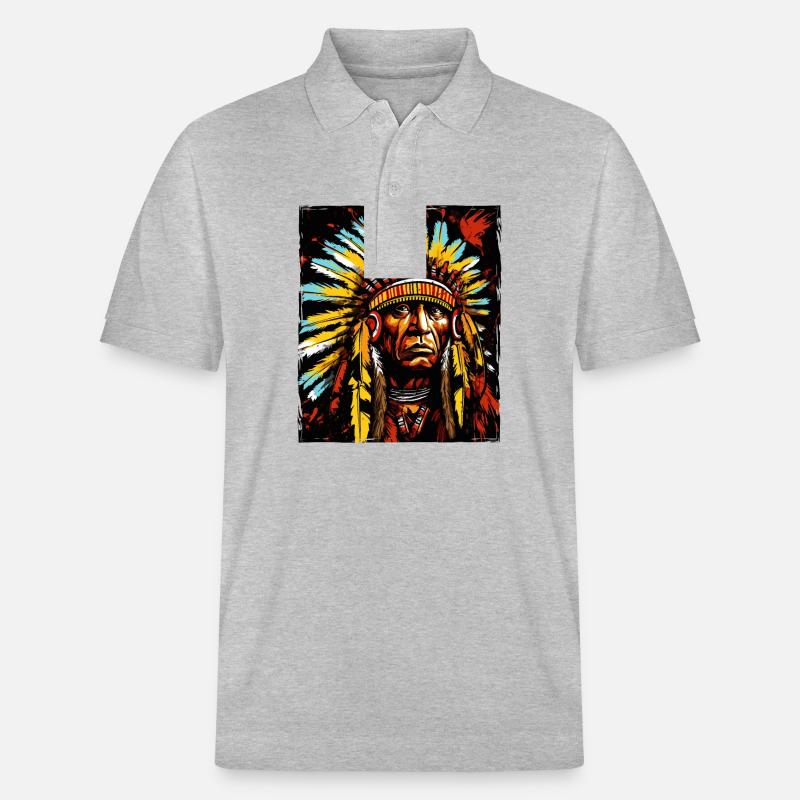 Chef indien apache - Polo PREPSTER bio Stanley/Stella Unisexe - gris chiné