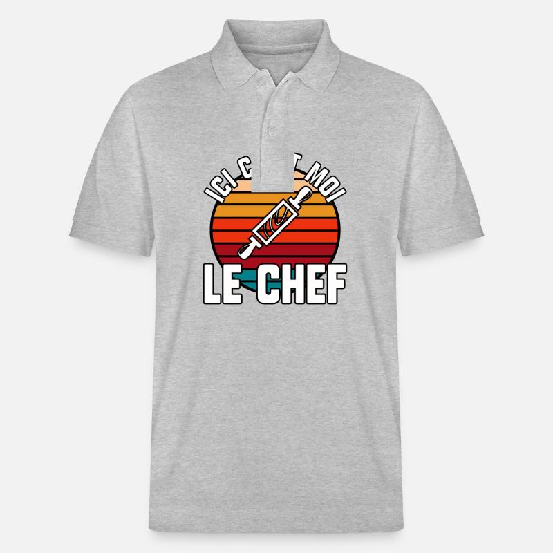 Ici c’est moi le chef - Polo PREPSTER bio Stanley/Stella Unisexe - gris chiné