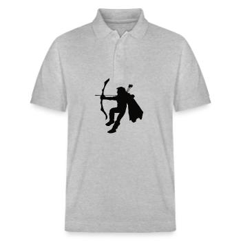 Ranger Silhouette, Roleplayer Silhouette - Stanley/Stella Unisex Organic Polo Shirt PREPSTER - heather grey - Front - Roxy (174cm) & Andy (188cm)