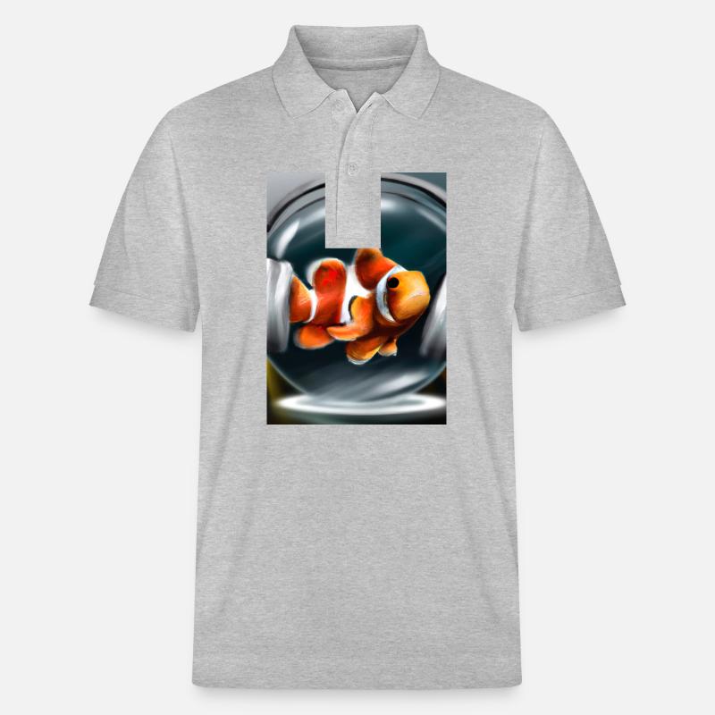 Clownfisch Kopfhörer - Stanley/Stella Unisex Bio-Poloshirt PREPSTER - Grau meliert