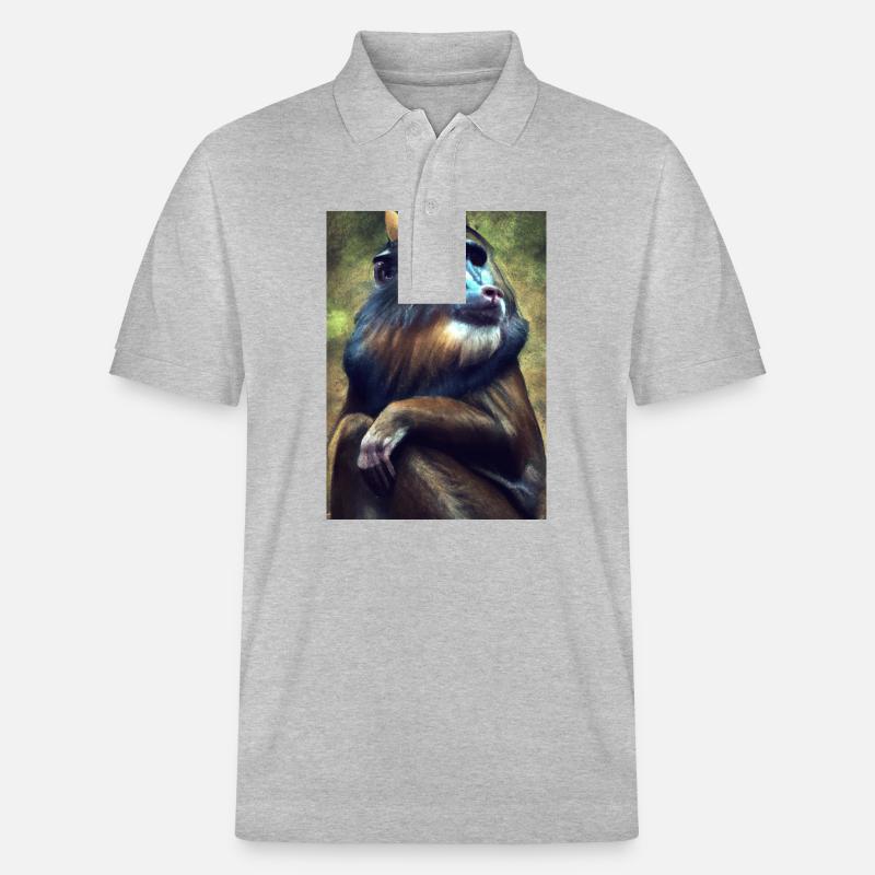 Affe mit Krone - Stanley/Stella Unisex Bio-Poloshirt PREPSTER - Grau meliert