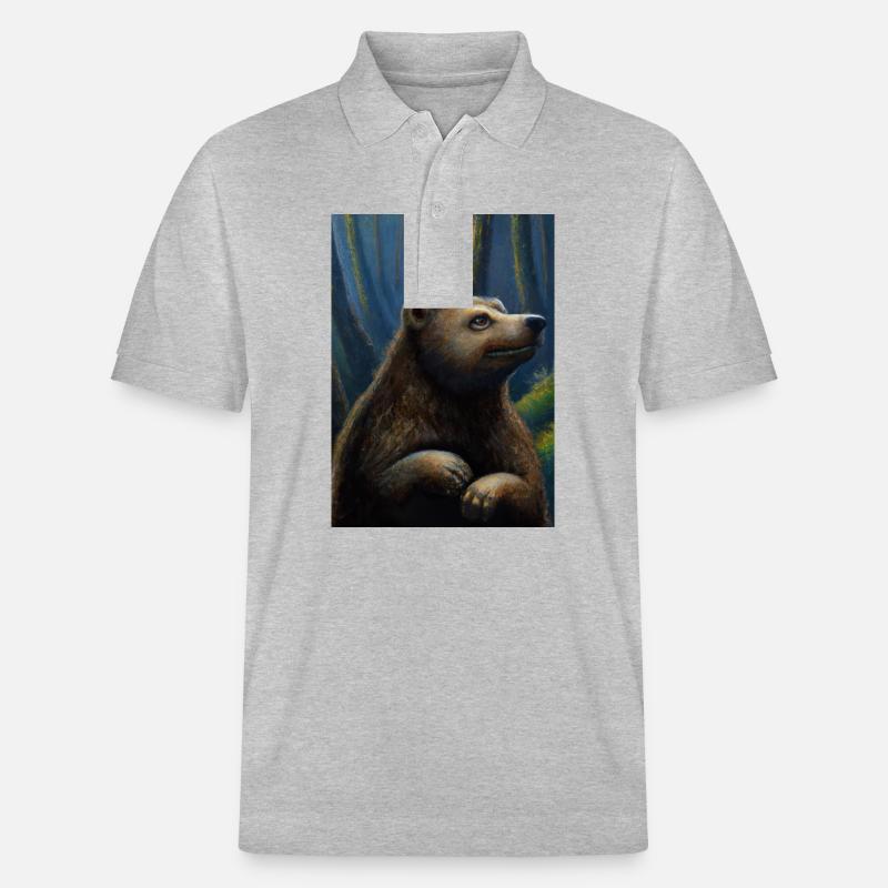 Bär mit Krone - Stanley/Stella Unisex Bio-Poloshirt PREPSTER - Grau meliert