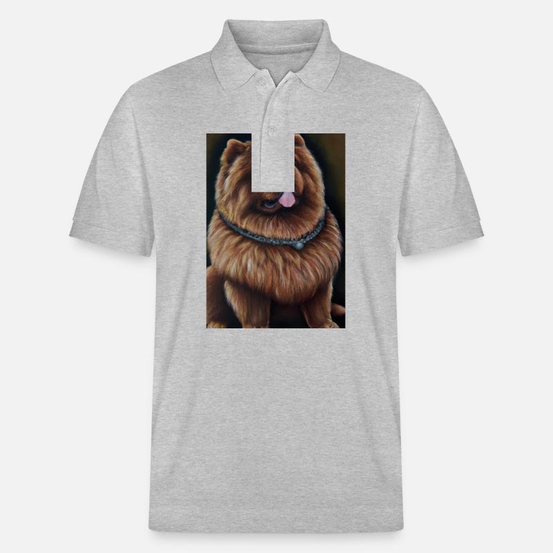 Chow Chow mit Krone - Stanley/Stella Unisex Bio-Poloshirt PREPSTER - Grau meliert