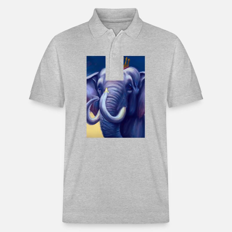Elefant mit Krone - Stanley/Stella Unisex Bio-Poloshirt PREPSTER - Grau meliert