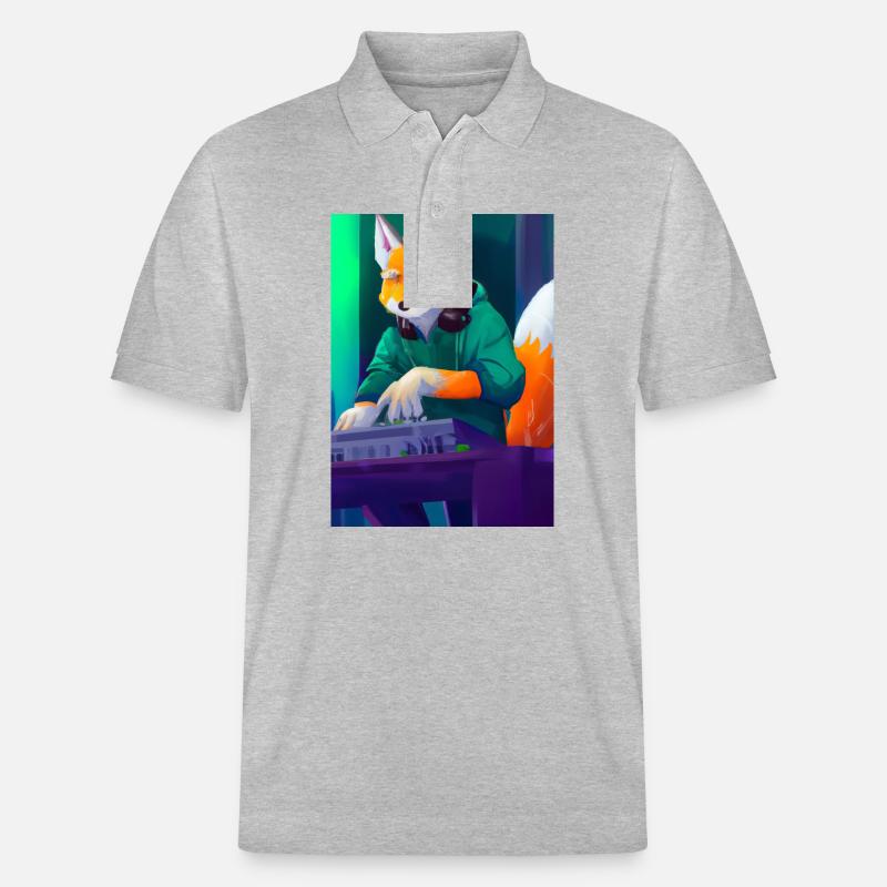 Fox am DJ-Pult - Stanley/Stella Unisex Bio-Poloshirt PREPSTER - Grau meliert