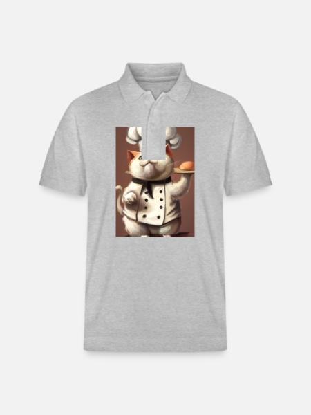 Chefkoch Katze - Stanley/Stella Unisex Bio-Poloshirt PREPSTER - Grau meliert