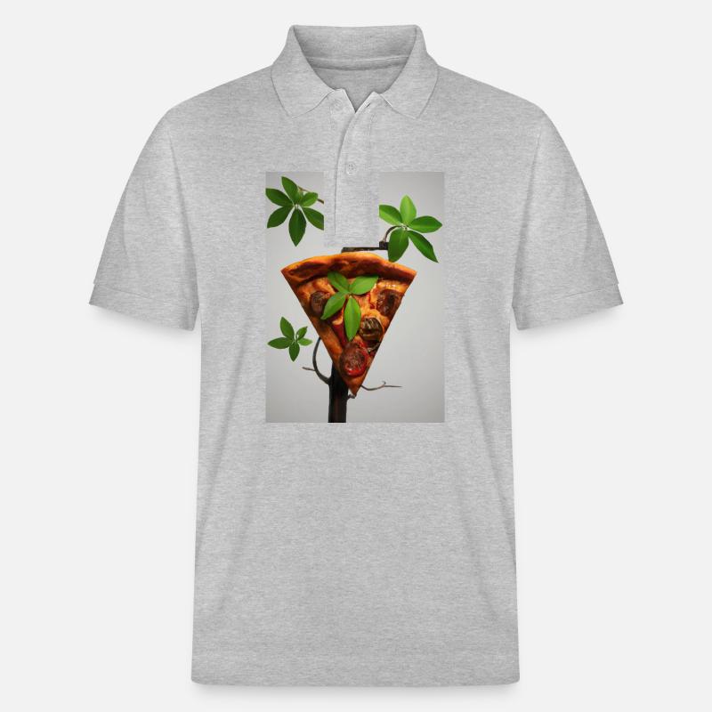 Wachsende Pizza - Stanley/Stella Unisex Bio-Poloshirt PREPSTER - Grau meliert
