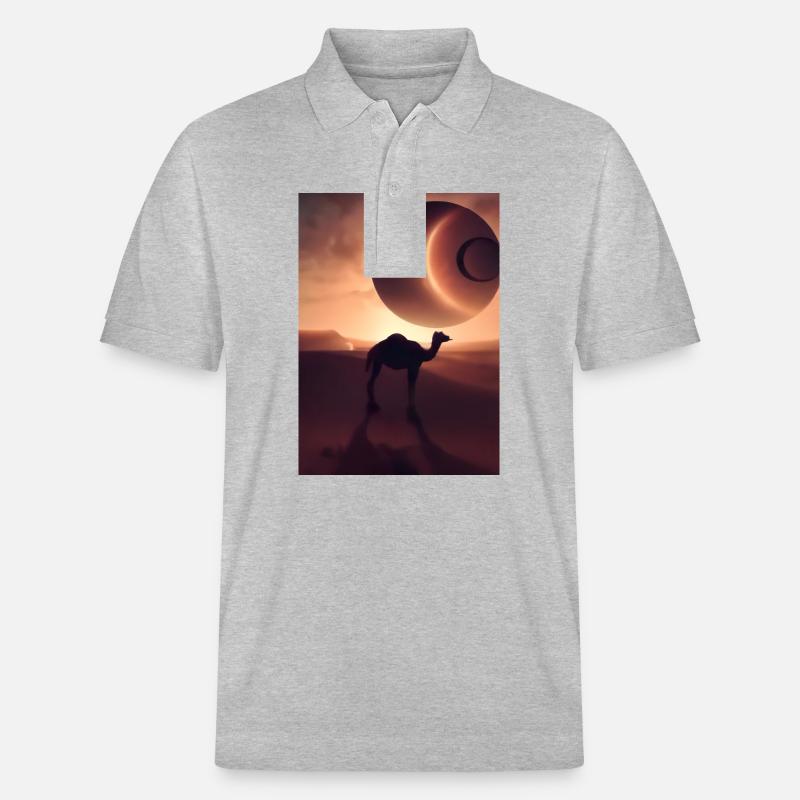 Kamel Wüstenplanet - Stanley/Stella Unisex Bio-Poloshirt PREPSTER - Grau meliert