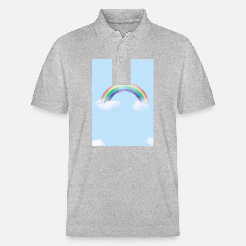 Regenbogen und Wolken - Stanley/Stella Unisex Bio-Poloshirt PREPSTER - Grau meliert