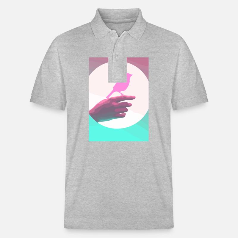 Retro-Vogel - Stanley/Stella Unisex Bio-Poloshirt PREPSTER - Grau meliert