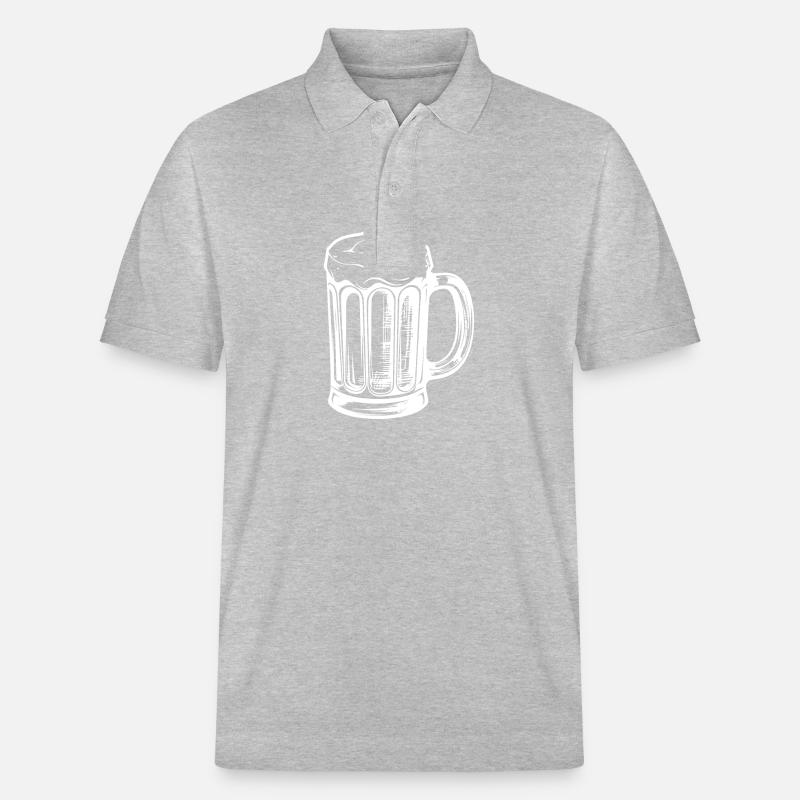 Chope de bière Beer - Polo PREPSTER bio Stanley/Stella Unisexe - gris chiné