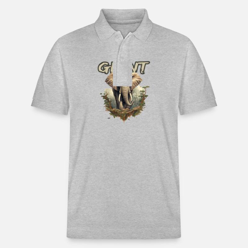 Elefant Gigant Safari - Stanley/Stella Unisex Bio-Poloshirt PREPSTER - Grau meliert