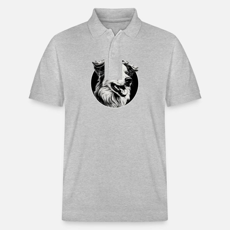 Austrailianischer Schäferhund - Stanley/Stella Unisex Bio-Poloshirt PREPSTER - Grau meliert