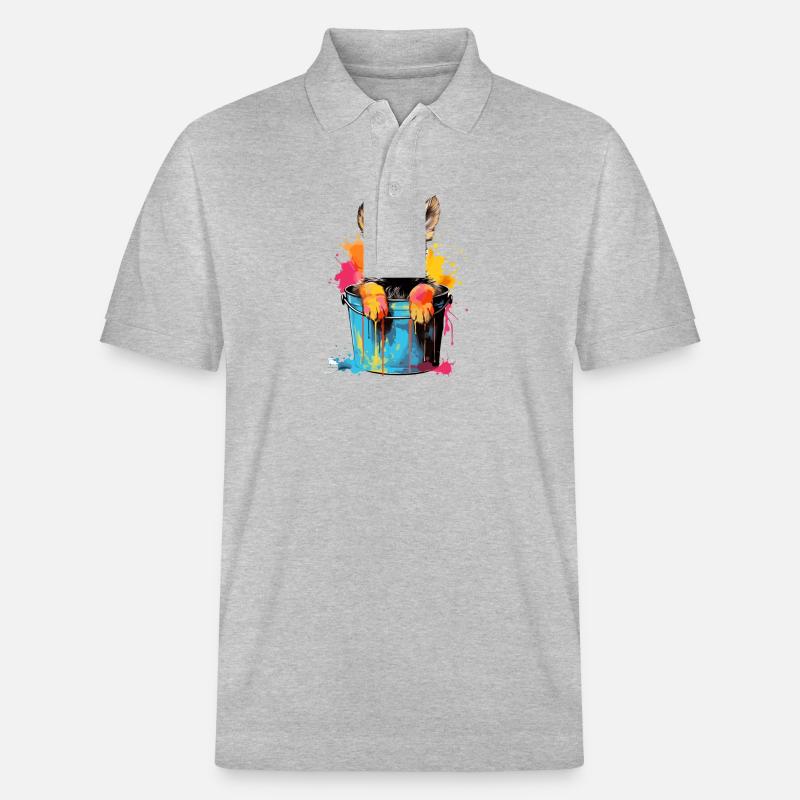 Deutscher Schäferhund Hund Hunderasse - Stanley/Stella Unisex Bio-Poloshirt PREPSTER - Grau meliert