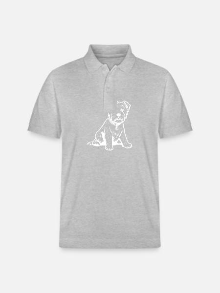 West Highland White Terrier - Stanley/Stella Unisex Organic Polo Shirt PREPSTER - heather grey