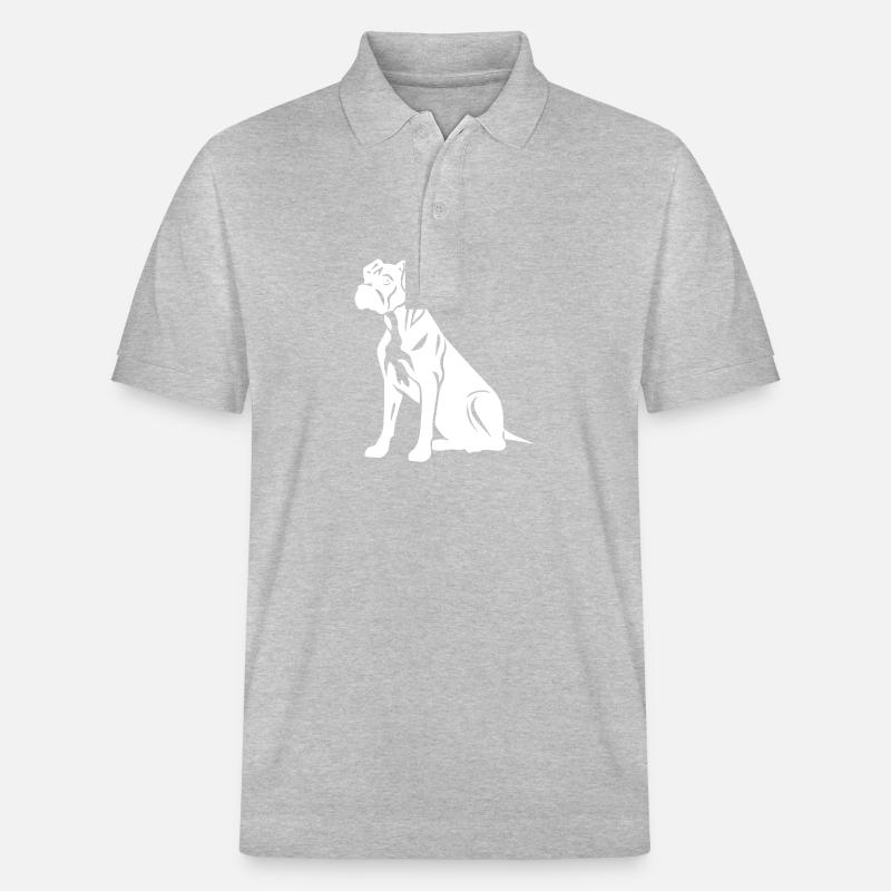 Silhouette de chien boxer - Polo PREPSTER bio Stanley/Stella Unisexe - gris chiné
