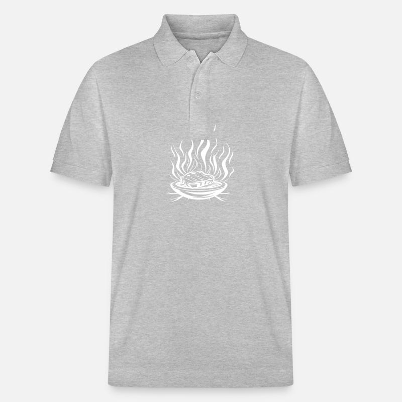 Grill Flame Viande Bbq - Polo PREPSTER bio Stanley/Stella Unisexe - gris chiné