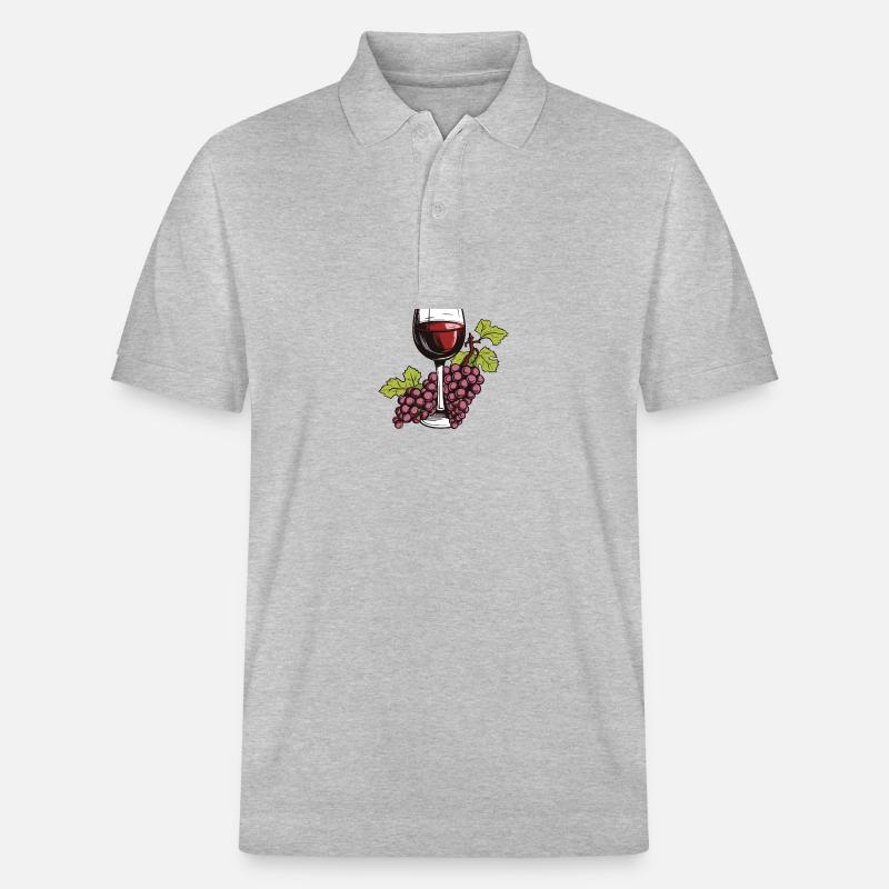 Weinglas Trauben Wein - Stanley/Stella Unisex Bio-Poloshirt PREPSTER - Grau meliert