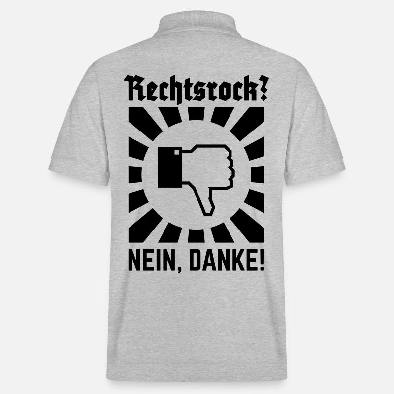 Rechtsrock? Nein, Danke! (Strahlen / Black) - Stanley/Stella Unisex Bio-Poloshirt PREPSTER - Grau meliert