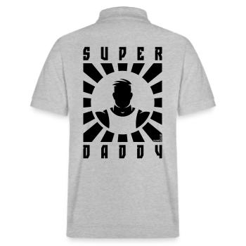 Super Daddy (Papa / Vater / Strahlen / Black) - Stanley/Stella Unisex Bio-Poloshirt PREPSTER - Grau meliert - Hinten - Andy (188cm)