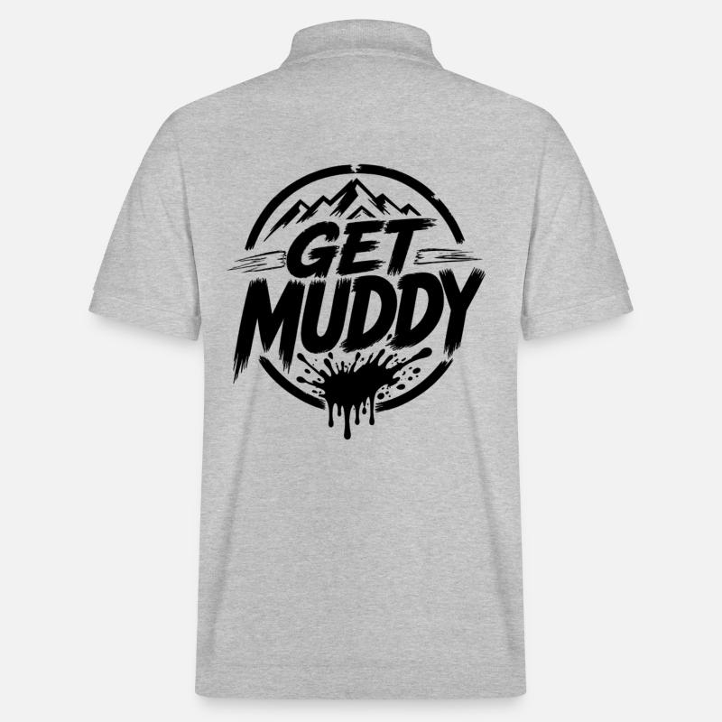 Get Muddy - Logo noir - Polo PREPSTER bio Stanley/Stella Unisexe - gris chiné