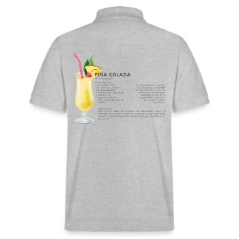 Pina Colada Design mit Cocktail Rezept - Stanley/Stella Unisex Bio-Poloshirt PREPSTER - Grau meliert - Hinten - Andy (188cm)
