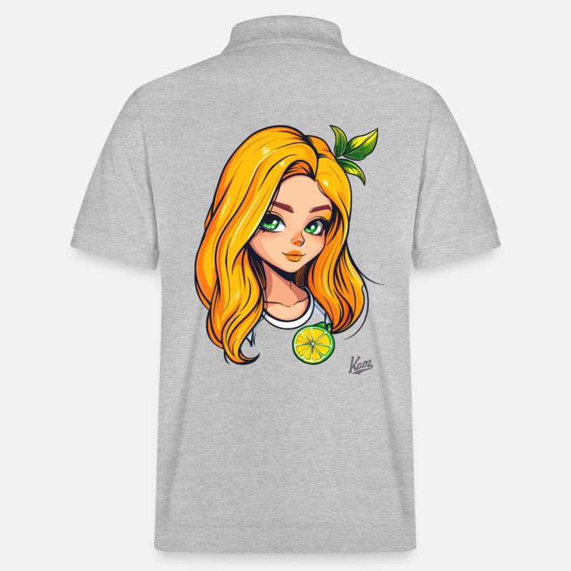 Das Orange-Zitronen-Mädchen - Stanley/Stella Unisex Bio-Poloshirt PREPSTER - Grau meliert