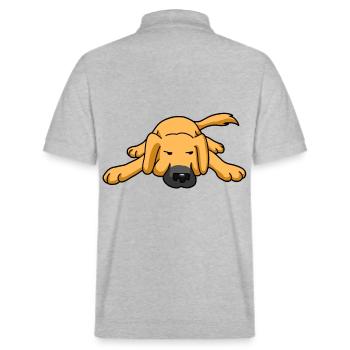 Watchdog Dog Tired Dog Walker Animal Lover Dogs - Stanley/Stella Unisex Organic Polo Shirt PREPSTER - heather grey - Back - Andy (188cm)