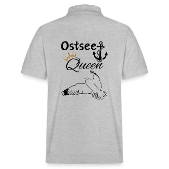 Reine des mers de la Baltique Ancre de la reine des mers de la Baltique et mouette - Polo PREPSTER bio Stanley/Stella Unisexe - gris chiné - Dos - Andy (188cm)