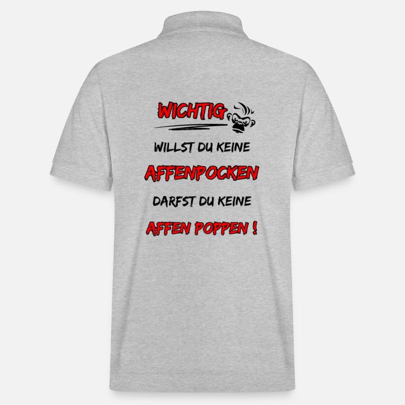 sarkastischer Affenpocken Spruch - Stanley/Stella Unisex Bio-Poloshirt PREPSTER - Grau meliert