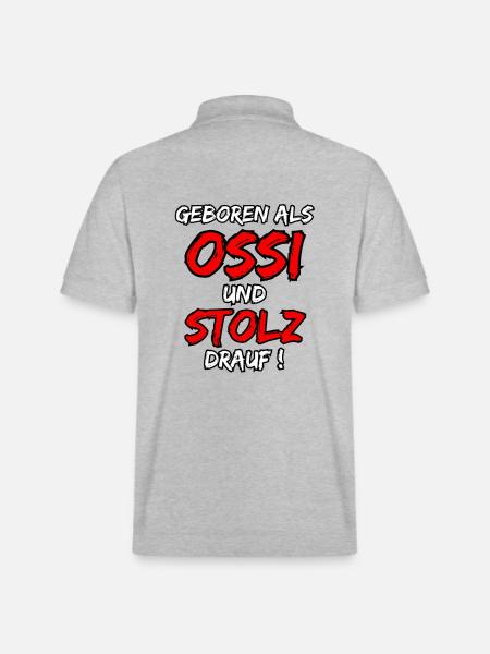Født som en Ossi og stolt af det! - Stanley/Stella PREPSTER økologisk unisex poloshirt - grå meleret