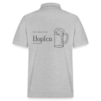 Kann Spuren von Hopfen enthalten - Stanley/Stella Unisex Bio-Poloshirt PREPSTER - Grau meliert - Hinten - Andy (188cm)