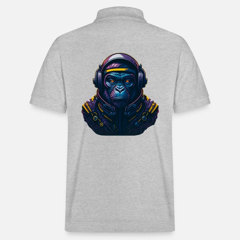 Gorille Astronaute Singe - Polo PREPSTER bio Stanley/Stella Unisexe - gris chiné