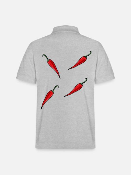 Paprika Chilli Pepperoni Spice - Stanley/Stella Unisex Organic Polo Shirt PREPSTER - heather grey