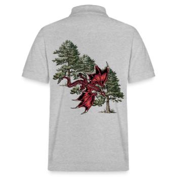 Animal mythique dragon fable dragon personnage de conte de fées dino - Polo PREPSTER bio Stanley/Stella Unisexe - gris chiné - Dos - Andy (188cm)