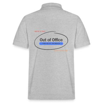 Out of Office Design - Stanley/Stella Unisex Bio-Poloshirt PREPSTER - Grau meliert - Hinten - Andy (188cm)