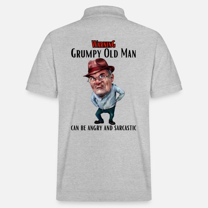 Warning Grumpy Old Man - Stanley/Stella Unisex Bio-Poloshirt PREPSTER - Grau meliert