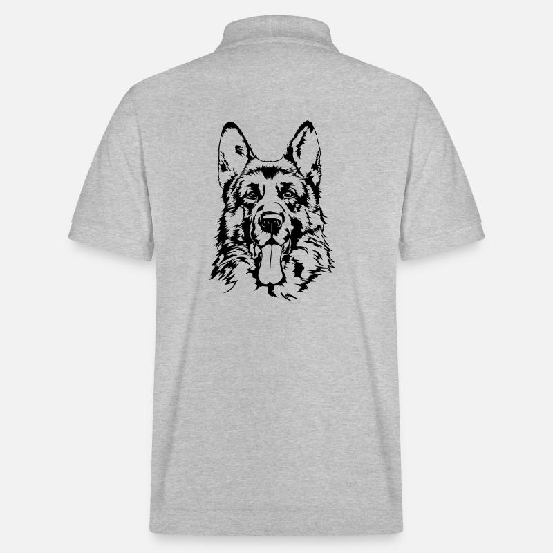 DEUTSCHER SCHÄFERHUND - GERMAN SHEPHERD Wilsigns - Stanley/Stella Unisex Bio-Poloshirt PREPSTER - Grau meliert