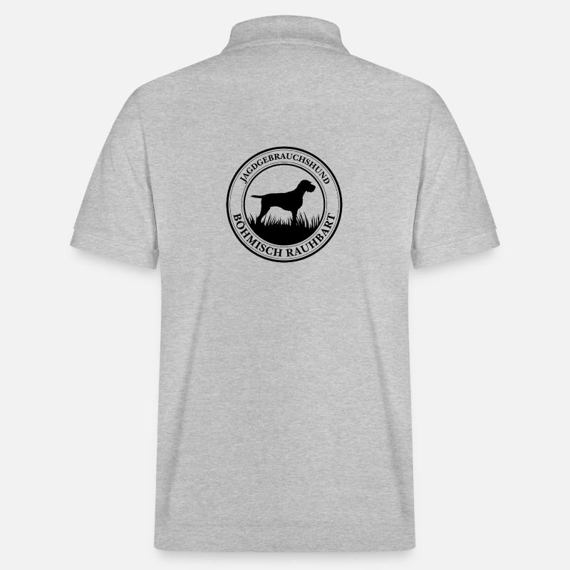 Böhmisch Rauhbart Jagdgebrauchshund Jagdhunde - Stanley/Stella Unisex Bio-Poloshirt PREPSTER - Grau meliert