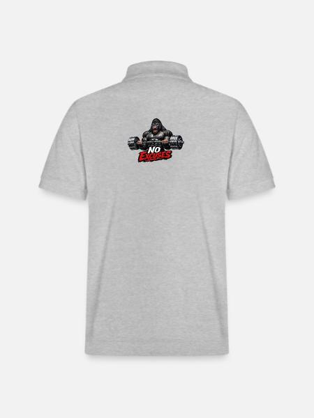 Gorilla Kraft No Excuses - Stanley/Stella Unisex Bio-Poloshirt PREPSTER - Grau meliert