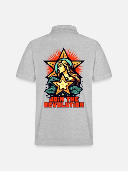 Be part of the revolution - Stanley/Stella Unisex Organic Polo Shirt PREPSTER - heather grey