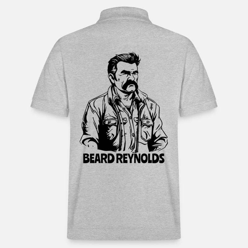 Männlicher Mann, Schnurrbart BEARD REYNOLDS - Stanley/Stella Unisex Bio-Poloshirt PREPSTER - Grau meliert
