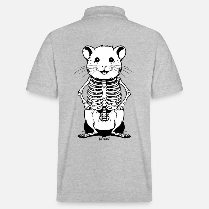 Hamster squelette mignon - Polo PREPSTER bio Stanley/Stella Unisexe - gris chiné