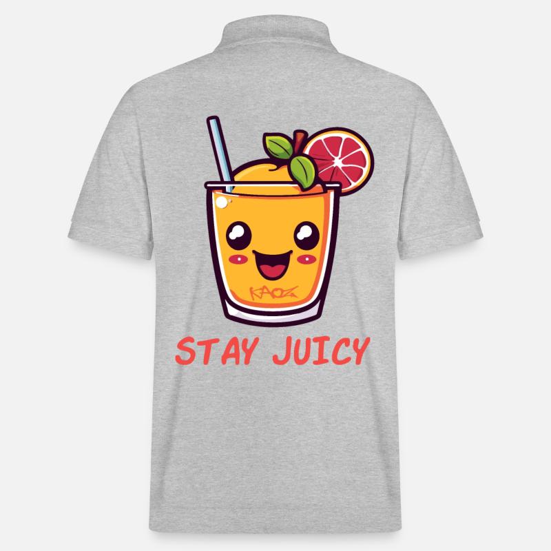 Fruchtiger Saft: bleib saftig - Stanley/Stella Unisex Bio-Poloshirt PREPSTER - Grau meliert