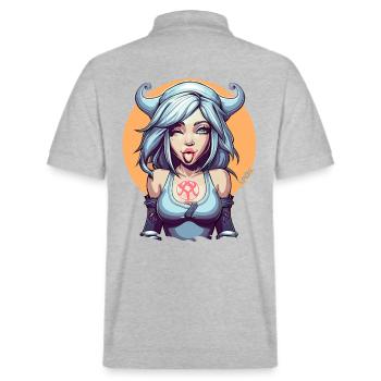 The ancient goddess of mischief and pranks - Stanley/Stella Unisex Organic Polo Shirt PREPSTER - heather grey - Back - Andy (188cm)