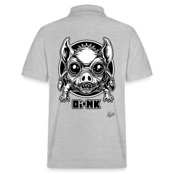 Giga Schwein Alien Mutant sagt Oink - Stanley/Stella Unisex Bio-Poloshirt PREPSTER - Grau meliert - Hinten - Andy (188cm)