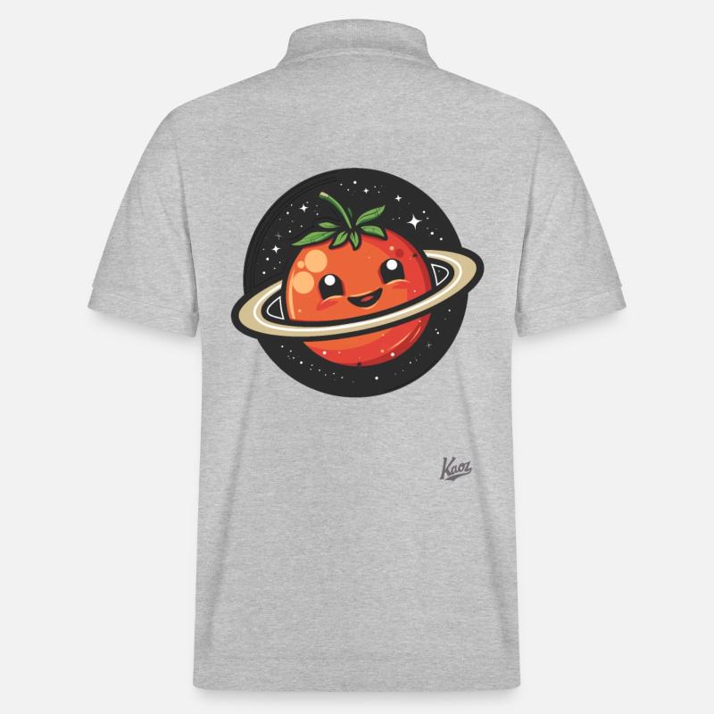 Planète tomate heureuse dans l’espace - Polo PREPSTER bio Stanley/Stella Unisexe - gris chiné
